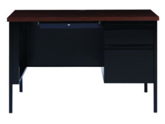 Photo 1 of Hirsh 24×45 Right Hand Single Pedestal Desk, Black/Walnut
//missing hardware