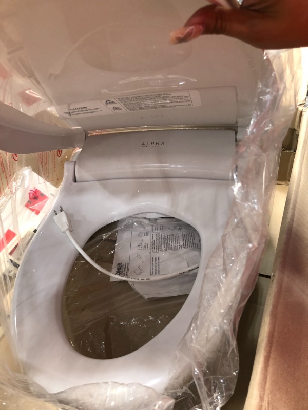 Photo 2 of Alpha Bidet GXR Wave Bidet Toilet Seat in Elongated White | Strong Spray | Remote Control | Stainless Steel Nozzle | Low Profile | LED Nightlight | Warm Air Dryer | Oscillation and Pulse (Elongated)
