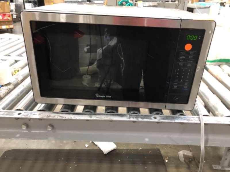 Photo 2 of 1.1 cu. ft. Countertop Microwave in Stainless Steel with Gray Cavity
