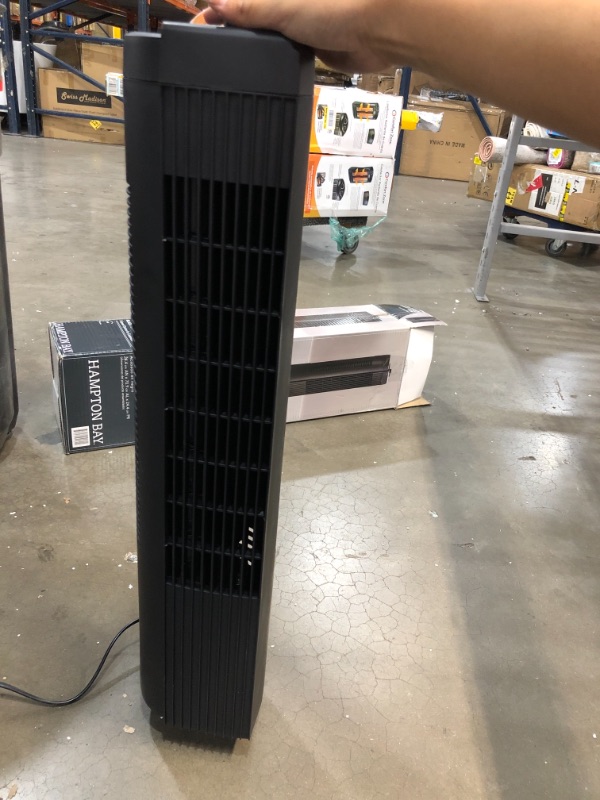 Photo 1 of 28 in. Oscillating Tower Fan Black
