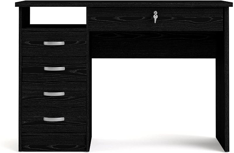 Photo 1 of Tvilum Desk with 5 Drawers, Black Woodgrain
