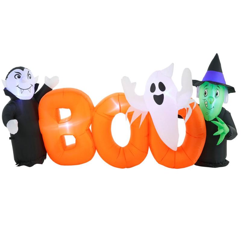 Photo 1 of Home Accents Holiday 6.5 Ft. Boo with Characters Scene Airblown Halloween Inflatable