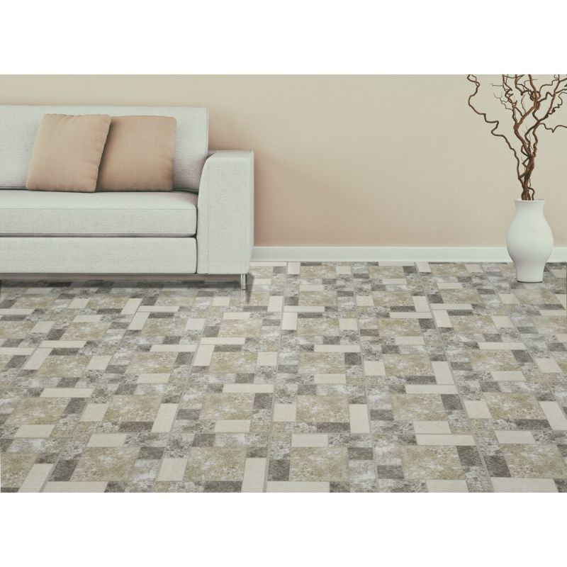 Photo 1 of Achim Imports FTVGM32745 Tivoli Marble Blocks 12x12 Self Adhesive Vinyl Floor Tile-45 Tiles/45 Sq. Ft, Piece, 45
