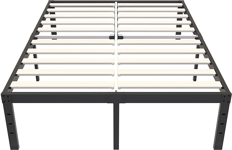 Photo 1 of 14 inch Bed Frame No Box Spring Needed, Heavy Duty Metal Platform Bed Frames with Solid Wood Slats, California King
***loose hardware, FOR PARTS ONLY!!!***