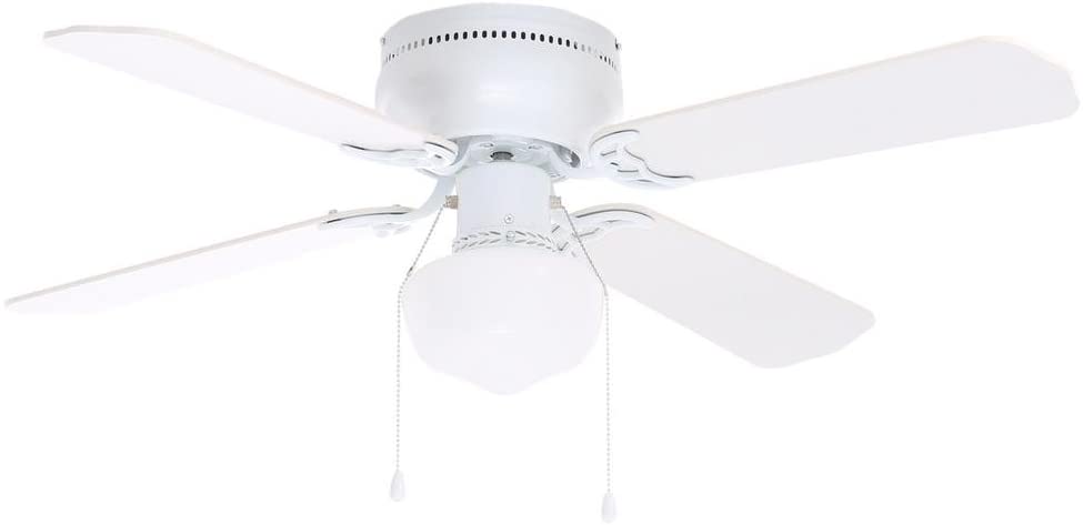 Photo 1 of Hampton Bay UB42SWH-SH Littleton 42 in. Indoor White Ceiling Fan with Light Kit
