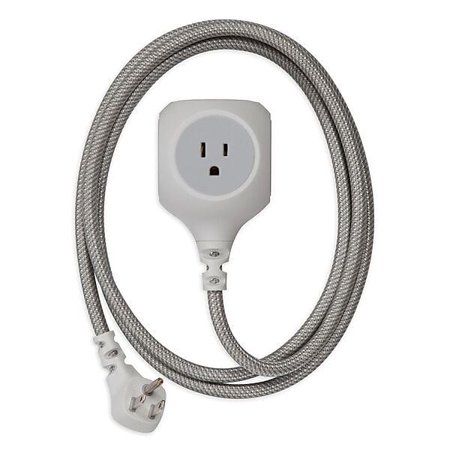 Photo 1 of 360 Electrical 360470 Habitat Braided Extension Cord w/ 2.4A Dual USB, 6 ft, Modern-Tungsten
