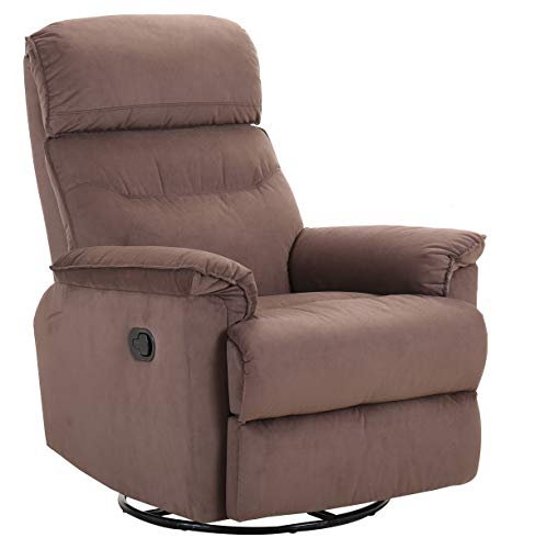 Photo 1 of Amazon Brand – Ravenna Home Pull Recliner with 360-Degree Swivel Glider, Living Room Chair, 32"W, Brown
