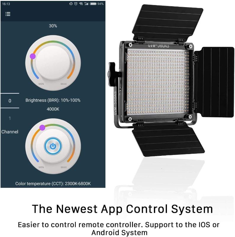 Photo 1 of GVM 560 LED Video Light, Dimmable Bi-Color, 2 Packs Photography Lighting with APP Intelligent Control System, Lighting for YouTube, Studio