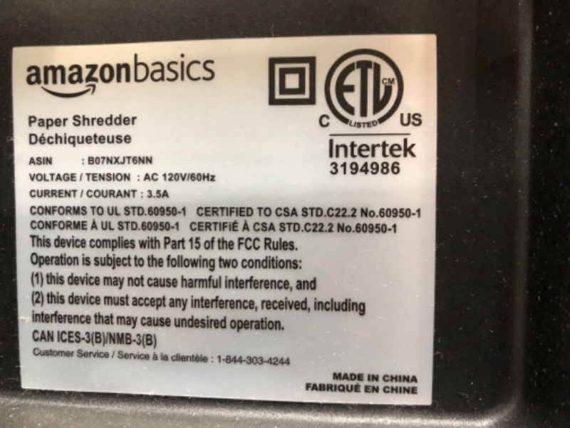 Photo 7 of Amazon Basics 150-Sheet Autofeed Micro-Cut Paper Shredder
