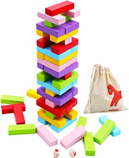 Photo 1 of Gentle Monster Wooden Stacking Board Games, 54 Pcs Tumbling Tower Blocks Game