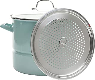 Photo 1 of (DENTED HANDLE) shows on the inside
Kenmore Broadway Steamer Stock Pot with Insert and Lid, 16-Quart, Glacier Blue