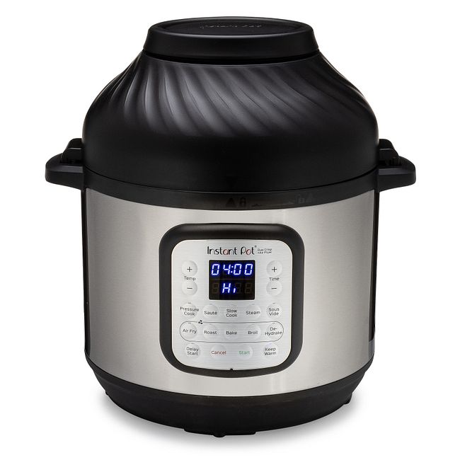 Photo 1 of (LARGE SIDE DENT)
Instant Pot Duo Crisp 11-in-1 Electric Pressure Cooker with Air Fryer Lid, 8 Quart Stainless Steel/Black
