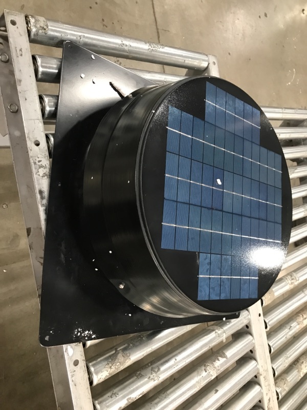 Photo 3 of  (BENT EDGES) 
20-Watt Solar Attic Fan (BDB) with Thermostat /Humidistat (23 x 23 x 8.75 IN) - Brushless Motor – Solar Vent Fan that’s Hail and Weather Resistant – “Builder Series” by Remington Solar
