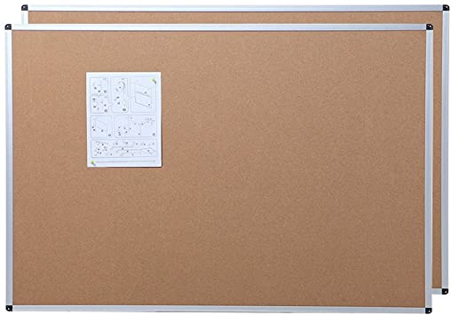 Photo 1 of (BOTH BOARDS BENT)
VIZ-PRO Cork Notice Board, 48 X 36 Inches, Pack of 2, Silver Aluminium Frame
