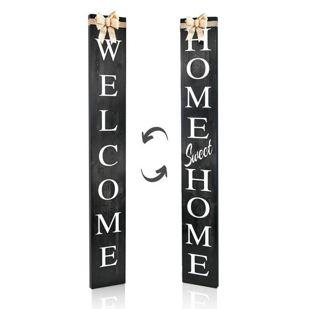 Photo 1 of (LARGE DAMAGED EDGE) 
2 in 1 Welcome Sign /Home Sweet Home ,4ft Welcome Signs for Front Door Standing
