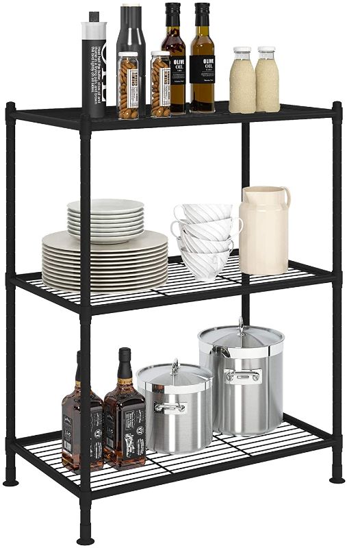 Photo 1 of **USED**ACTUAL SHELF IS DIFFERENT FROM STOCK PHOTO**
TZAMLI Adjustable 2 Tier Metal Wire Shelf, Freestanding Shelving Unit Heavy Duty Shelves Rack Storage Organizer Bookshelf Plant Flower Stand (Black, 2-Tier)
