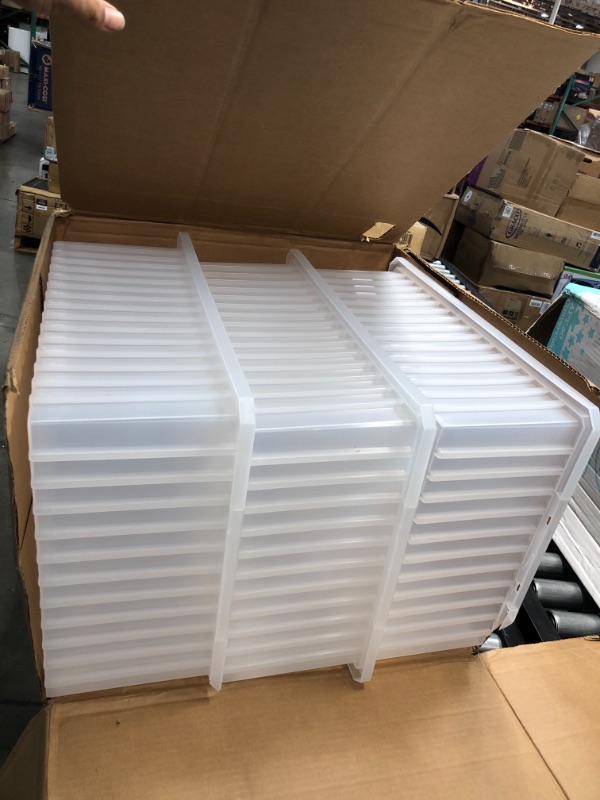 Photo 1 of Akro-Mils 33228SCLAR CS 22-3/8-InchL by 17-3/8-Inch W by 8-Inch H Akro-Grid Slotted Divider Plastic Tote Box, 3-Pack
