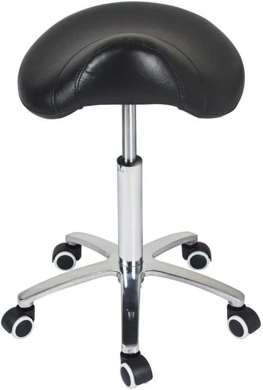 Photo 1 of Kaleurrier Saddle Stool Rolling Swivel Height Adjustable with Wheels,Heavy Duty Stool,