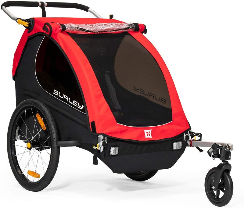 Photo 1 of *Missing hardware and components*
Burley Honey Bee, 2 Seat Kids Bike Trailer & Stroller, Red
