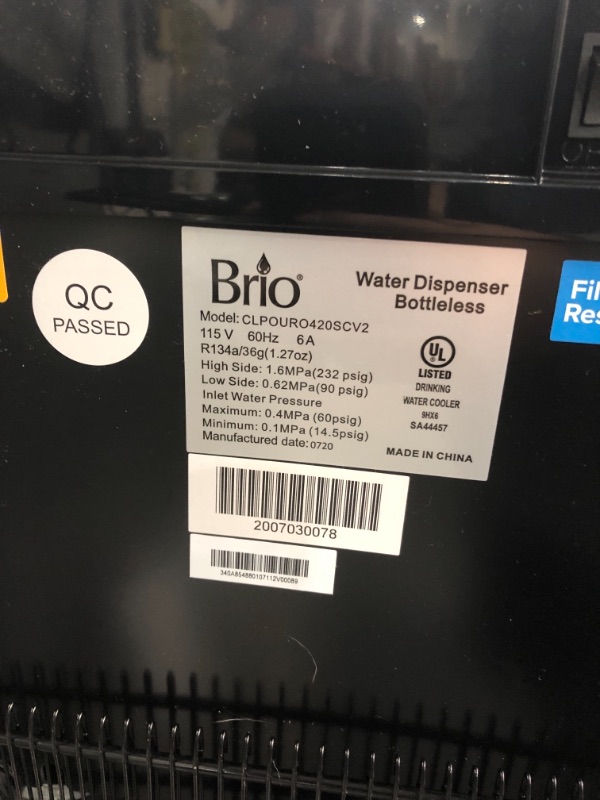 Photo 3 of Brio Commercial Grade Bottleless Ultra Safe Reverse Osmosis Drinking Water Filter Water Cooler Dispenser-3 Temperature Settings Hot, Cold & Room Water - UL/Energy Star Approved – Point of Use
