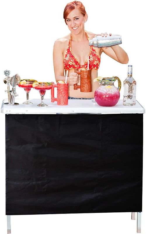 Photo 1 of GoPong GoBar Portable High Top Party Bar, Includes 3 Skirt Designs and Carrying Case - Great for Parties, Tailgating and Trade Shows
