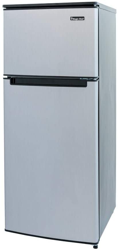 Photo 1 of Magic Chef HMDR450SE Double Door Mini Refrigerator Stainless Look 4.5 cu. ft.

//item is damaged