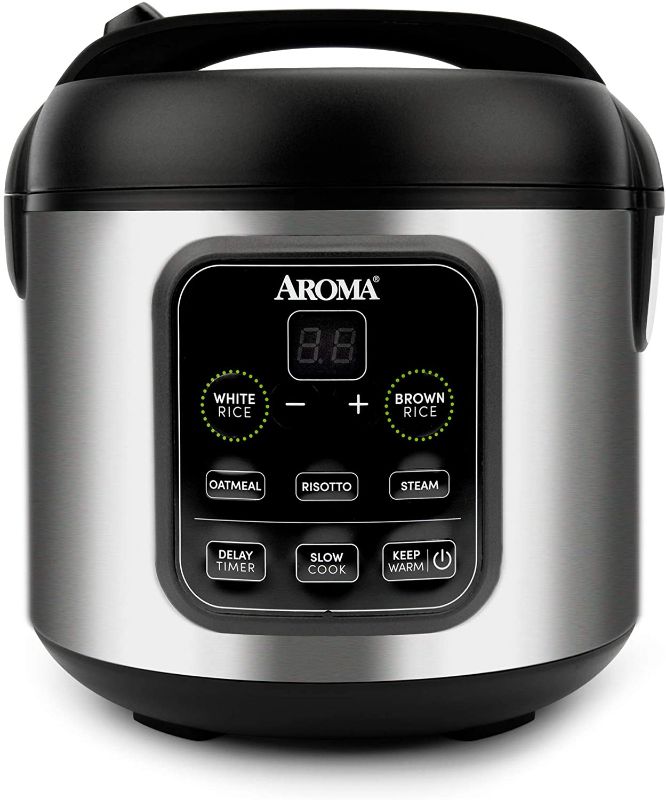 Photo 1 of Aroma Housewares ARC-994SB 2O2O Model Rice & Grain Cooker Slow Cook, Steam, Oatmeal, Risotto, 8-cup cooked/4-cup uncooked/2Qt, Stainless Steel
