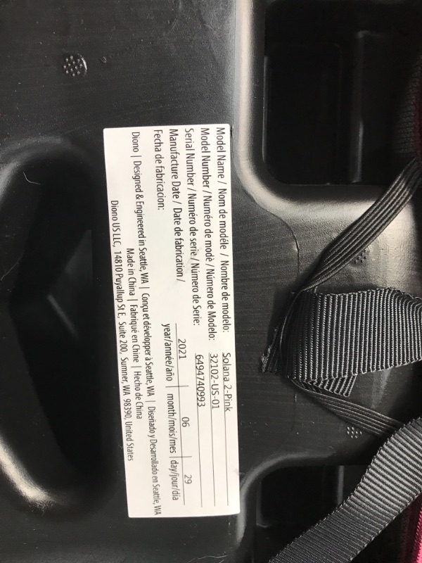 Photo 2 of Diono Solana Backless Booster Car Seat, Lightweight Backless Booster, 8 Years 1 Booster Seat, Pink 06/29/2021
