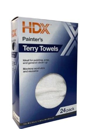 Photo 1 of 14 in. x 14 in. Painter's Terry Towels (24-Pack)
