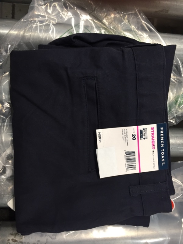 Photo 2 of French Toast School Uniform Girls Stretch Twill Straight Leg Pants, SIZE 20
SIMILAR TO PHOTO; NAVY