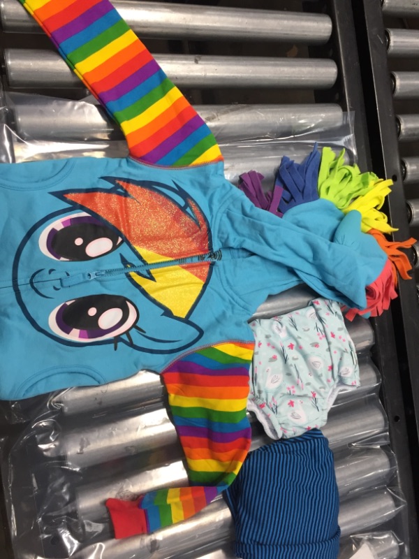 Photo 4 of BUNDLE BAG - 2-10 Years Girls Hoodies Coat Little Pony Rainbow Dash Hoodie, One-piece Swimsuit with Built-in Reusable Swim Diaper and Headband Set
