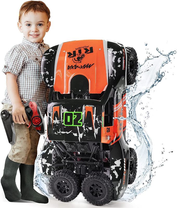 Photo 1 of Bwine C11 1:10 Scale Remote Control Car, Amphibious Remote Control Car for Kids Ages 8-12, 4WD Waterproof Remote Control Truck, Rock Crawler Vehicle for Kids and Adults, 2 Batteries for 40+ Minutes
