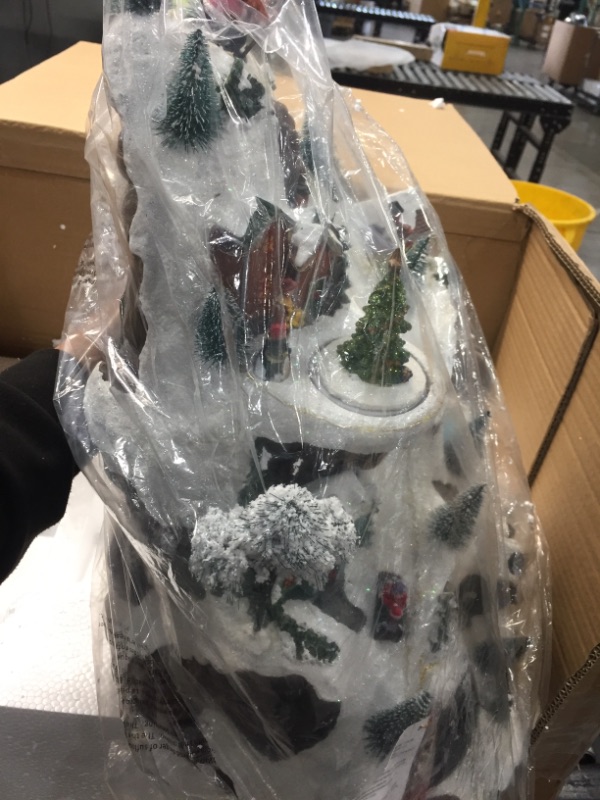 Photo 1 of Alpine Corporation WHS102WW Animated Winter Wonderland Set with LED Light and Music Festive Christmas Holiday Indoor Decor for Home, 18-Inch Tall, Multicolor

//used// damaged// item does not light up but does play music 
