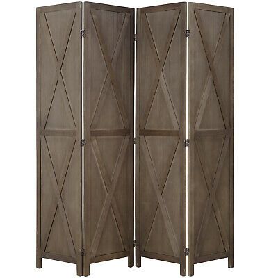 Photo 1 of (PUNCTURED PANEL; DAMAGED LEG)
Room Divider 4 Panel Wood Folding Privacy Screen with Country-Style Design X-Shape for Home Living Room Bedroom , Brown
