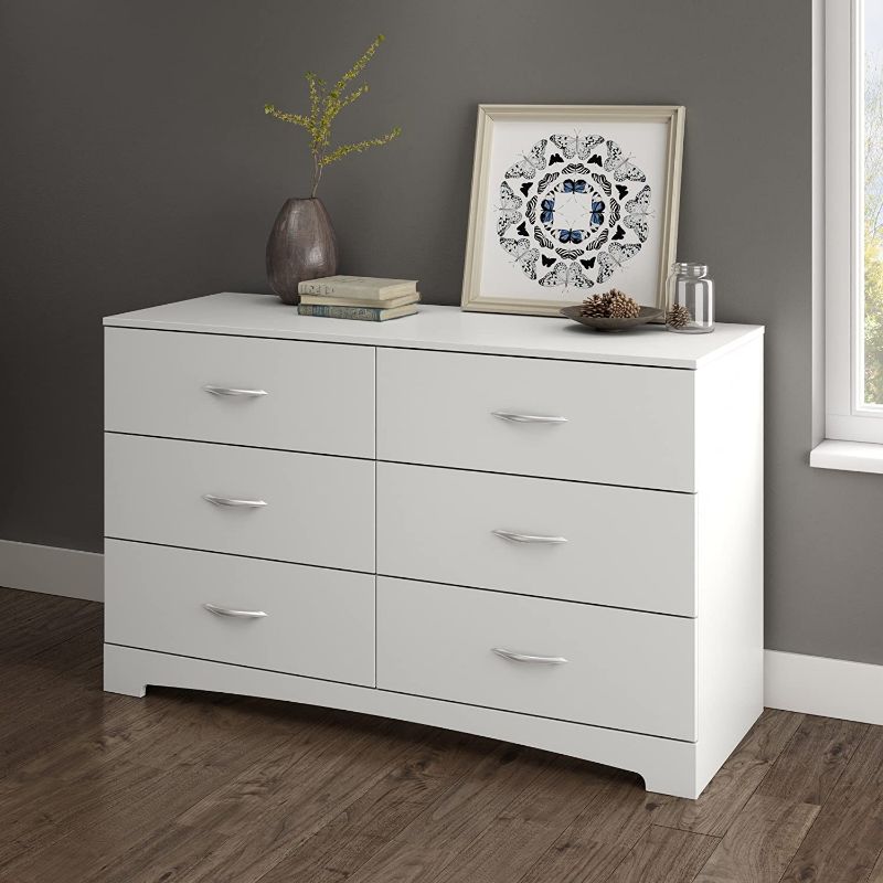 Photo 1 of (MISSING MANUAL, HARDWARE; SCRATCHED) 
South Shore Step One 6-Drawer Double Dresser-Pure White
