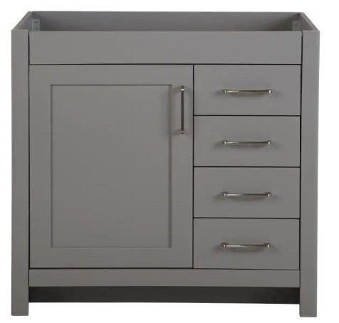 Photo 1 of (DAMAGED EDGE)
Home Decorators Collection
Westcourt 36 in. W x 21 in. D x 34 in. H Bath Vanity Cabinet Only in Sterling Gray