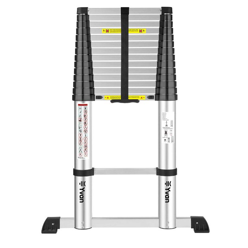 Photo 1 of ***PARTS ONLY*** Yvan Telescoping Ladder with Stabilizer Bar, 17 FT One Button Retraction Aluminum Telescopic Extension Ladder,Slow Down Design Multi-Purpose Ladder for Household Daily or Industrial,330 Lb Capacity
