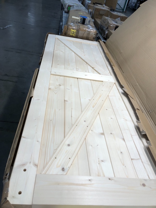 Photo 2 of 30 in. x 84 in. Unfinished British Brace Knotty Barn Door (30, Door+J Shape)
BARN DOOR ONLY