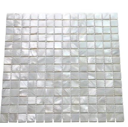 Photo 1 of 12 in. x 12 in. Mother of Pearl Shell Mosaic Tile Backsplash in White (5 Pieces) 
