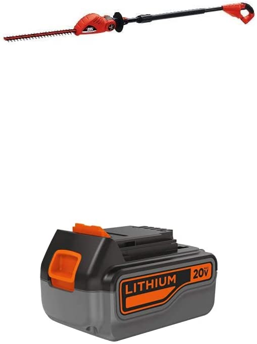 Photo 1 of Black+decker LPHT120B 20V Max Cordless Lithium-Ion 18 in. Pole Hedge Trimmer (Bare Tool)