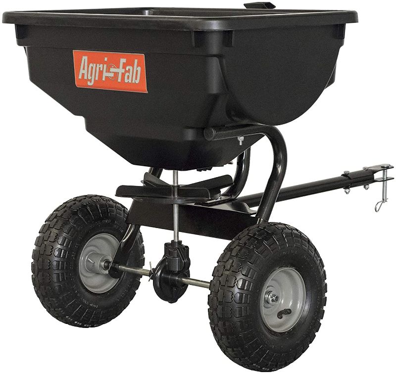 Photo 1 of Agri-Fab 85 lb. Tow Broadcast Spreader 45-0530 85 lb. Tow Broadcast Spreader, One Size, Black
