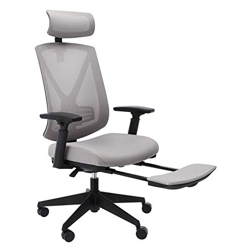 Photo 1 of Amazon Basics Ergonomic High-Back Reclining Mesh Office Chair - Fabric Seat with Adjustable Lumbar Support, Gray
