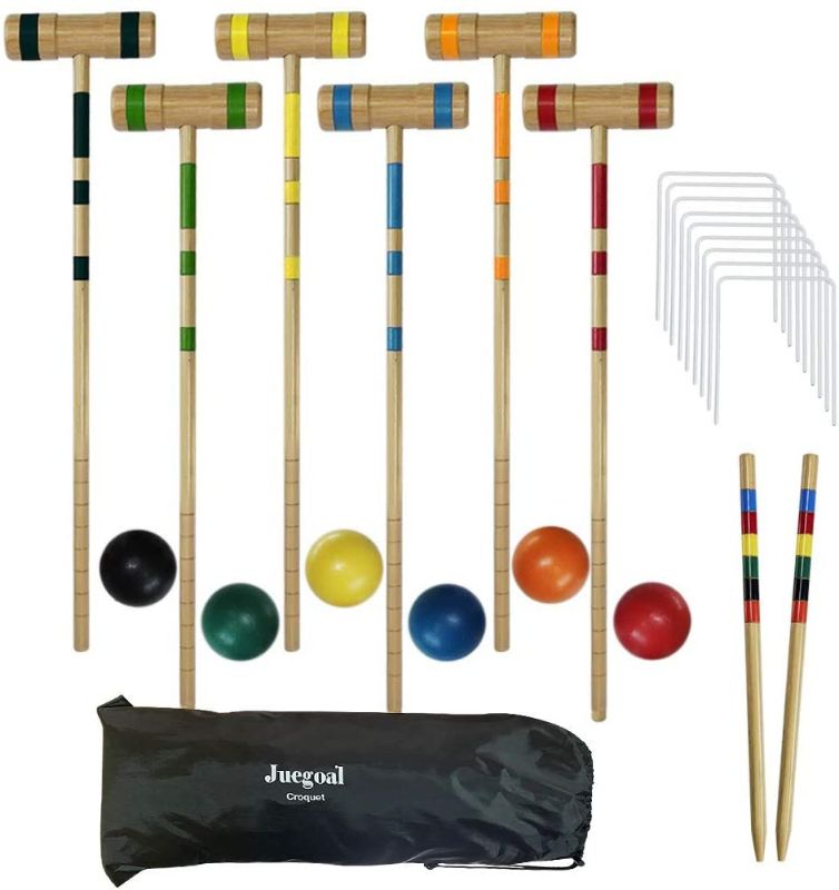 Photo 1 of (INCOMPLETE) 
Juegoal Upgrade Six Player Croquet Set for Kids Family with Carrying Bag, 32 Inch
