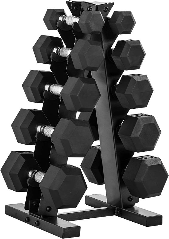 Photo 1 of (INCOMPLETE)
CAP Barbell 150 LB Dumbbell Set with Rack, Color Series ( BOX 3 0F 4), 2-10ibs and 2-15ibs 
