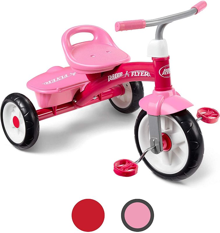 Photo 1 of (INCOMPLETE)
Radio Flyer Pink Rider Trike, outdoor toddler tricycle, ages 3-5 

