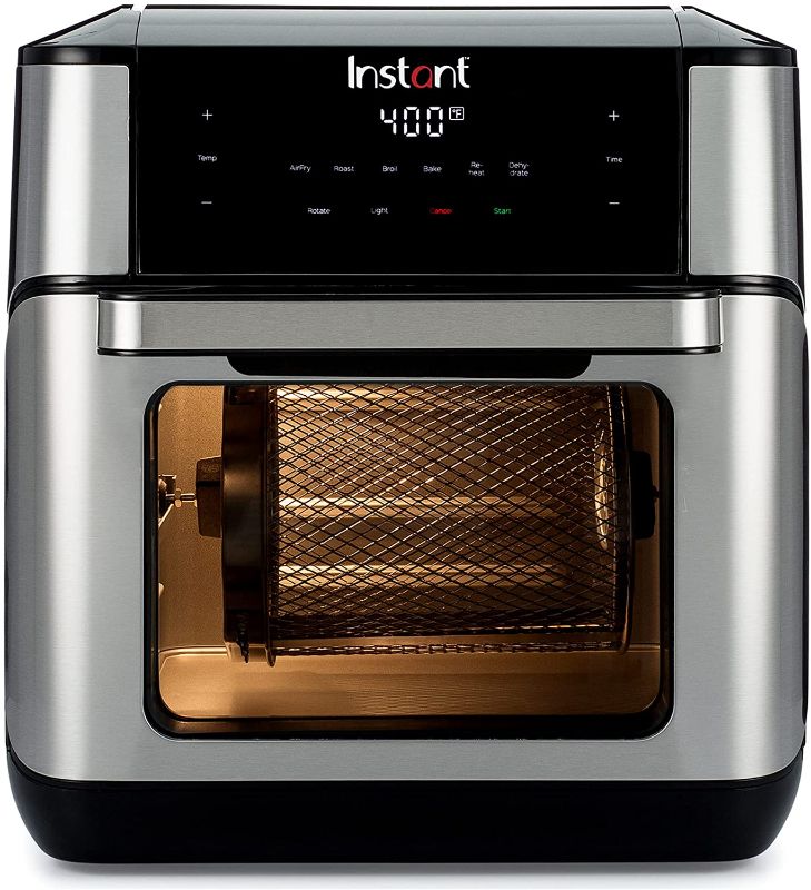 Photo 1 of (Damaged)
Instant Vortex Plus 10 Quart Air Fryer, Rotisserie and Convection Oven, Air Fry, Roast, Bake, Dehydrate and Warm, 1500W, Stainless Steel and Black
