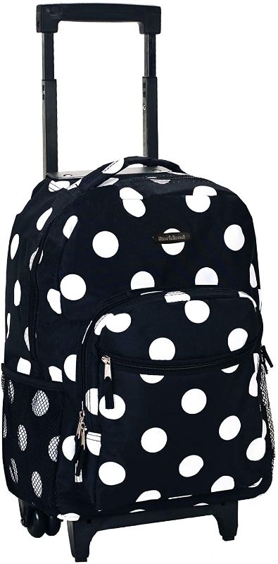 Photo 1 of (Damages)
Rockland Double Handle Rolling Backpack, Black Dot, 17-Inch
