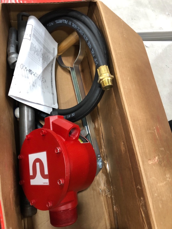 Photo 3 of Fill-Rite FR152 Piston Hand Pump with Hose & Nozzle Spout, Red
