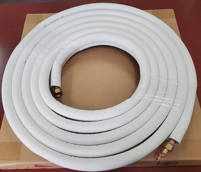 Photo 1 of 25 Ft 3/8" x 5/8" Line Set for Ductless Mini Split Air Conditioner Heat Pump Systems
