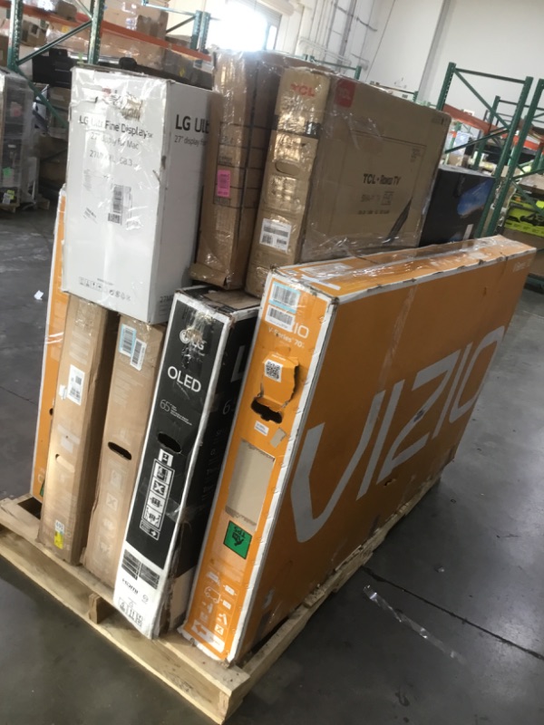 Photo 1 of Pallet of assorted broken tvs and monitors